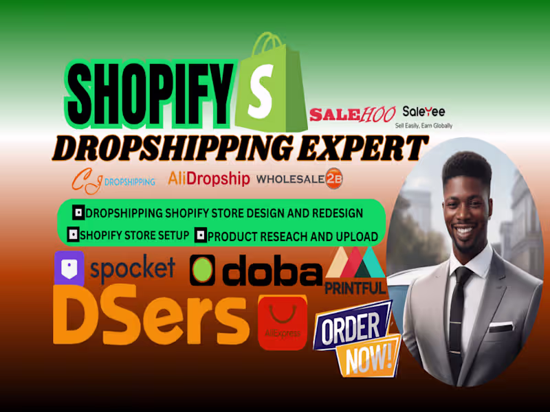 Cover image for Design build automated shopify ecwid dropshipping website store