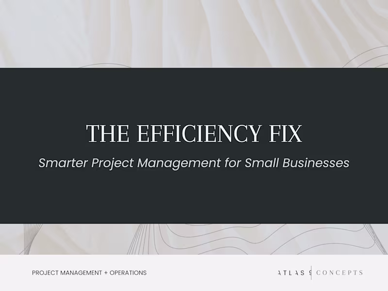 Cover image for The Efficiency Fix: Smarter Project Management