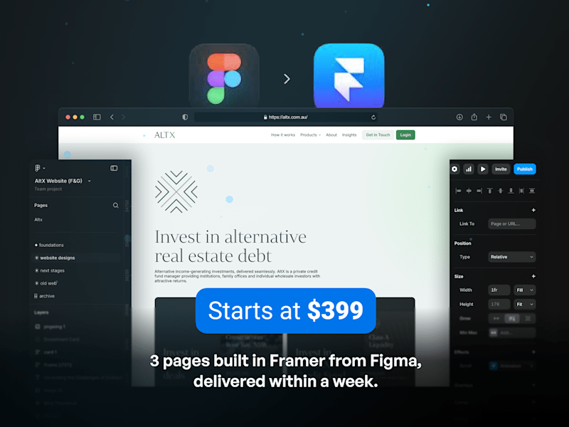 Cover image for Figma to Framer conversion: 3 pages, 1-week turnaround.