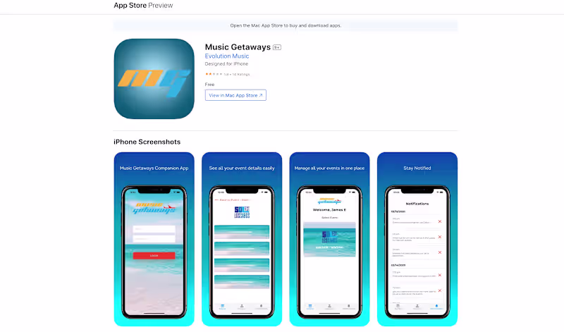 Cover image for Music Gataways Music Getaways brings you a convenient way to...