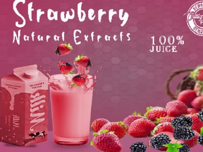 Cover image for  Instagram post of a strawberry milk