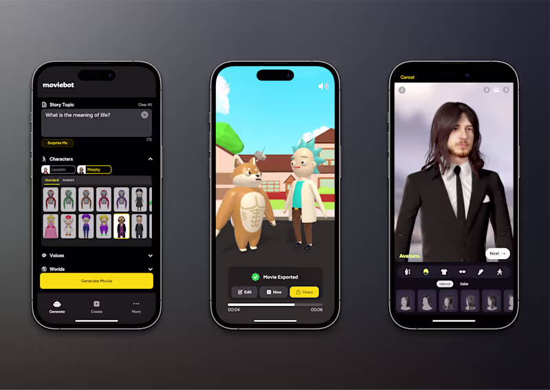 Cover image for MovieBot – AI-powered 3D Animation App