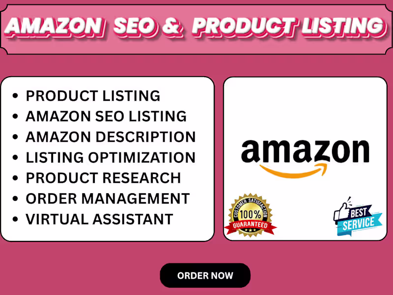 Cover image for Will do amazon product seo description listing optimization