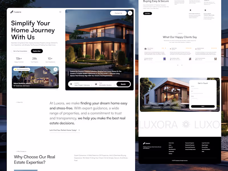 Cover image for Modern Real Estate Landing Page Design for Luxora
