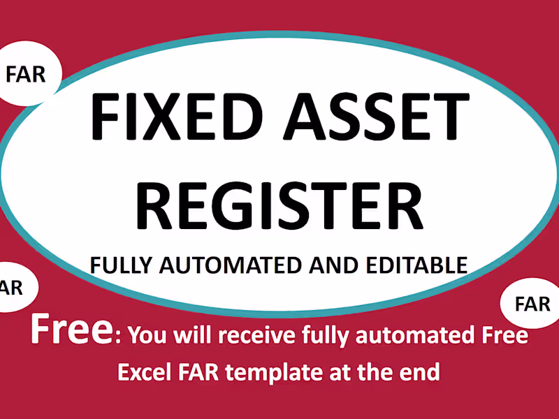 Cover image for Preparation of Automated Fixed Asset Register (50 Transactions)