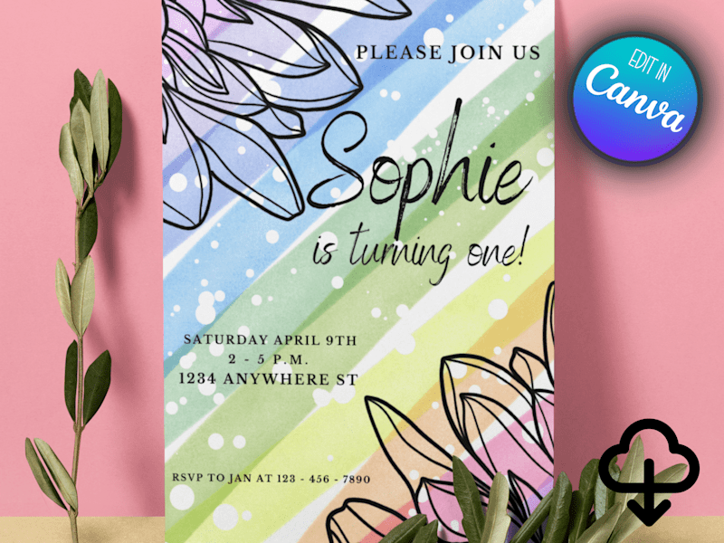 Cover image for Rainbow Birthday Invitation