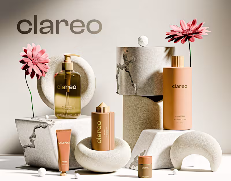 Cover image for CLAREO: Graphic Design | 3D Motion Cosmetics | Branding