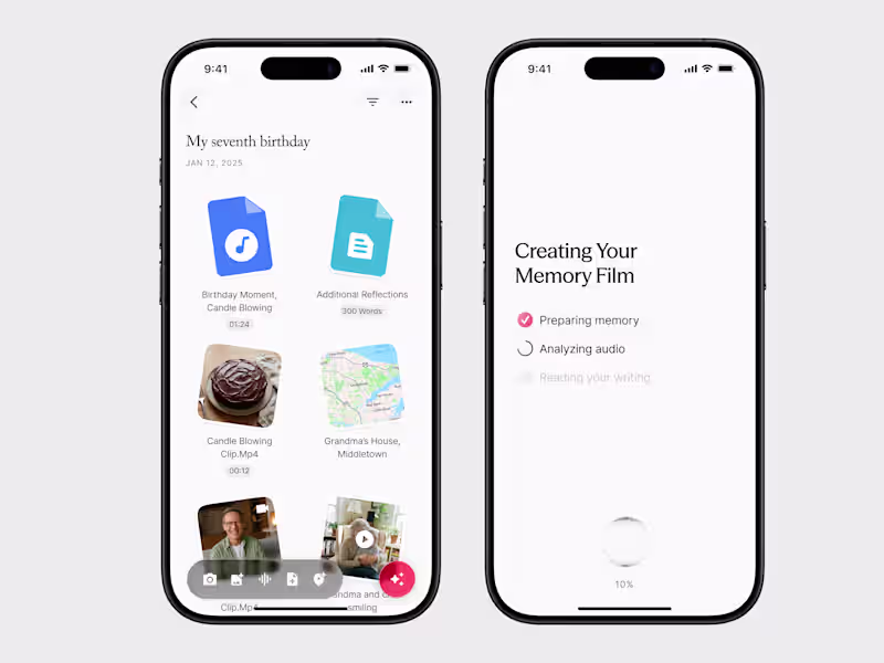 Cover image for In this screen, users can open a memory folder and see every...