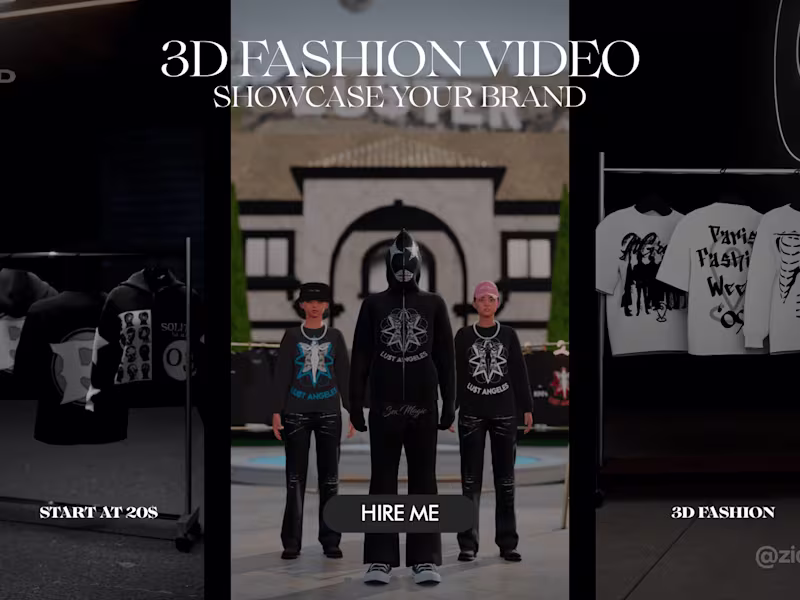 Cover image for I will create stunning 3d fashion videos to showcase your brand