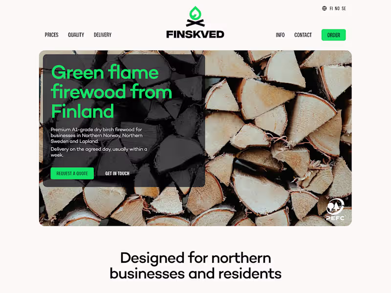 Cover image for Finskved – Premium birch firewood from Finland