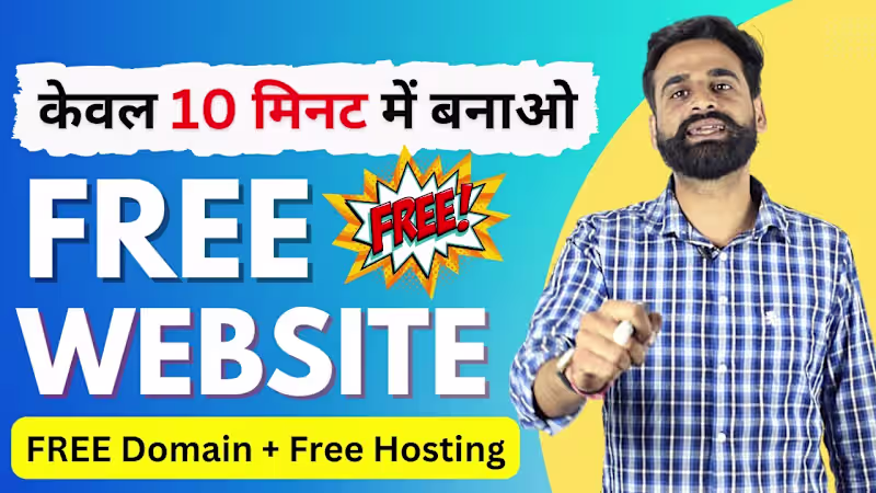 Cover image for How To Make Free Website In 10 Minutes (Full tutorial) - YouTube