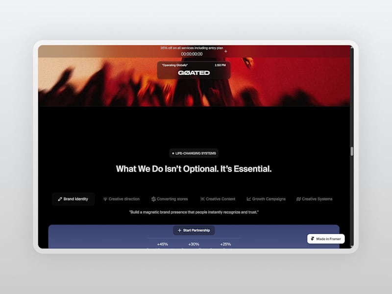Cover image for Creative Partner Agency Website for GØATED
