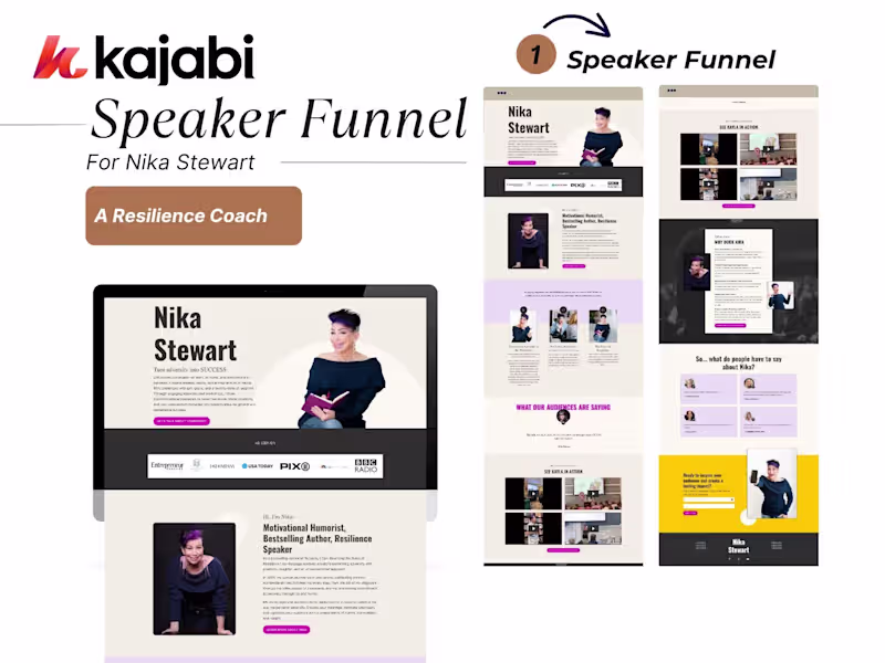 Cover image for Kajabi Speaker Page for Motivational Author & Thought Leader