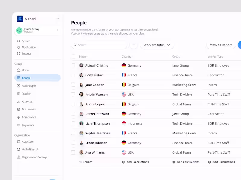 Cover image for Mehari: Employee Management - HR ⏐ Dashboard