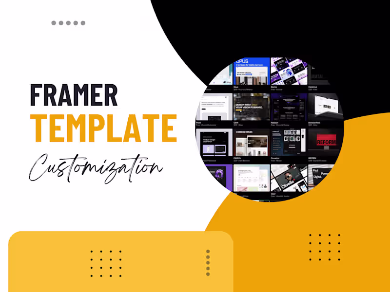 Cover image for Framer Template Editing and Customization 