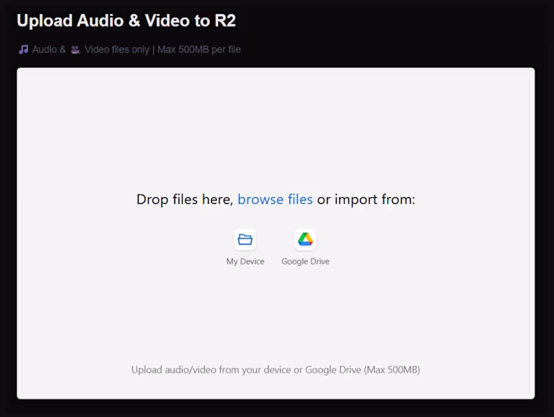 Cover image for Scalable Video/Audio Uploader with Cloudflare