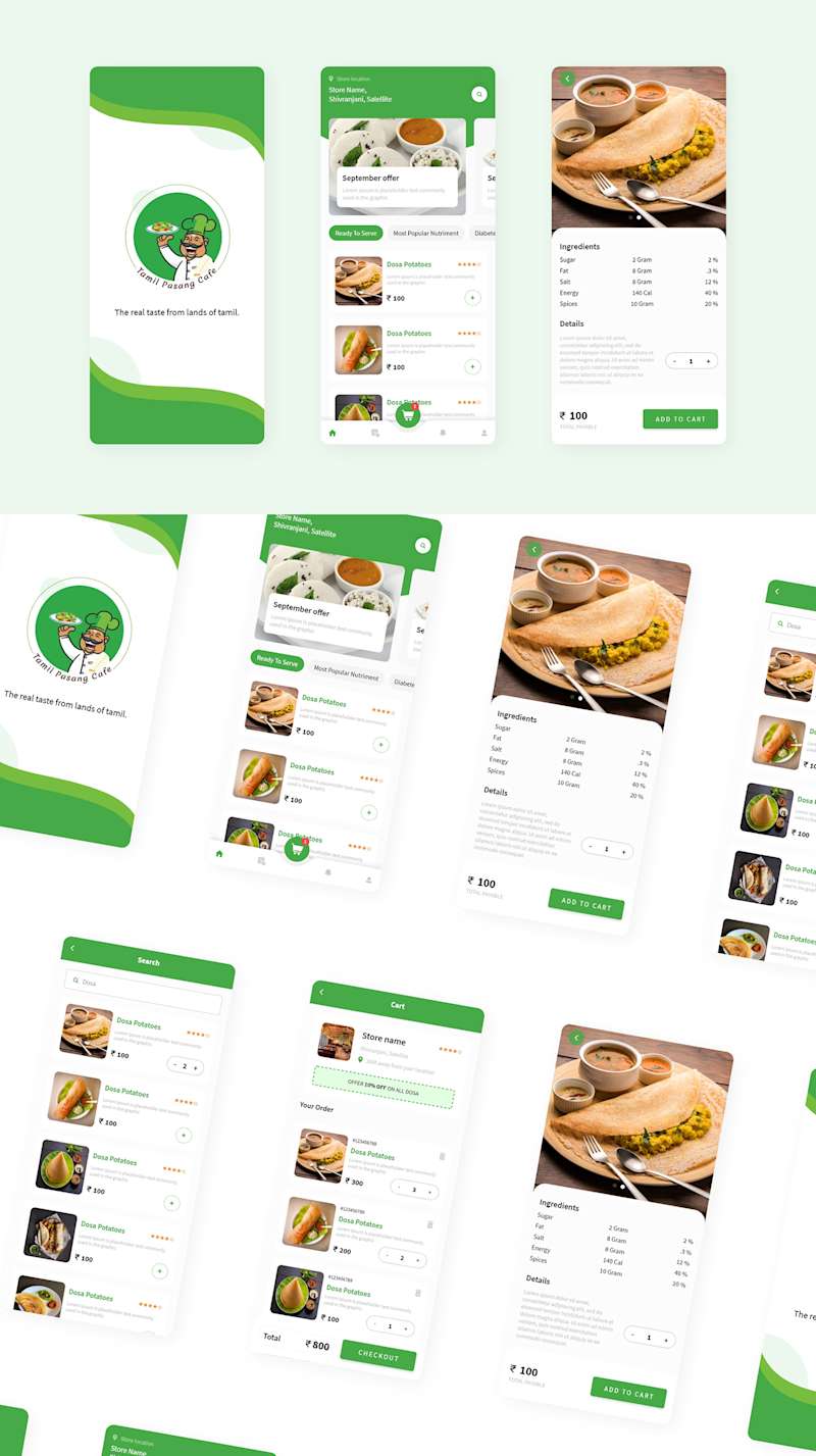 Cover image for South Indian food ordering mobile app on Behance