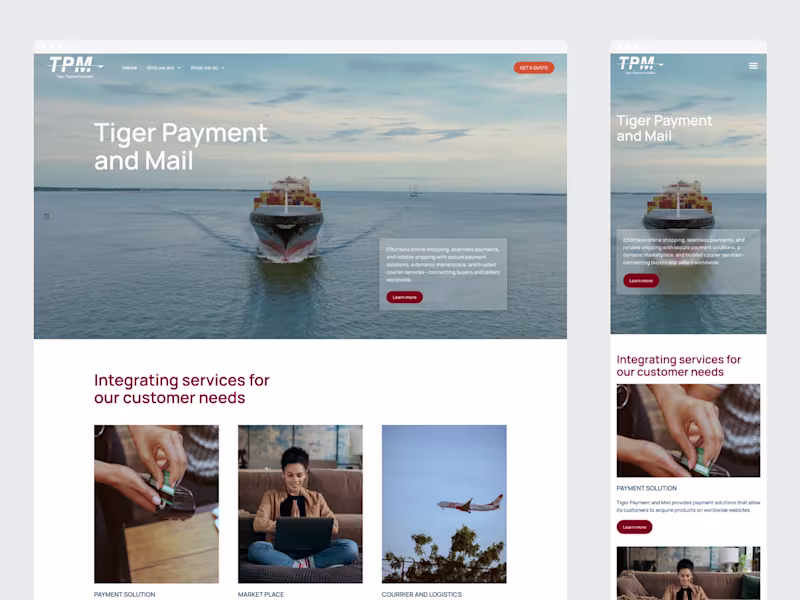 Cover image for TigerPayMail website | UX/UI Design & WordPress Development