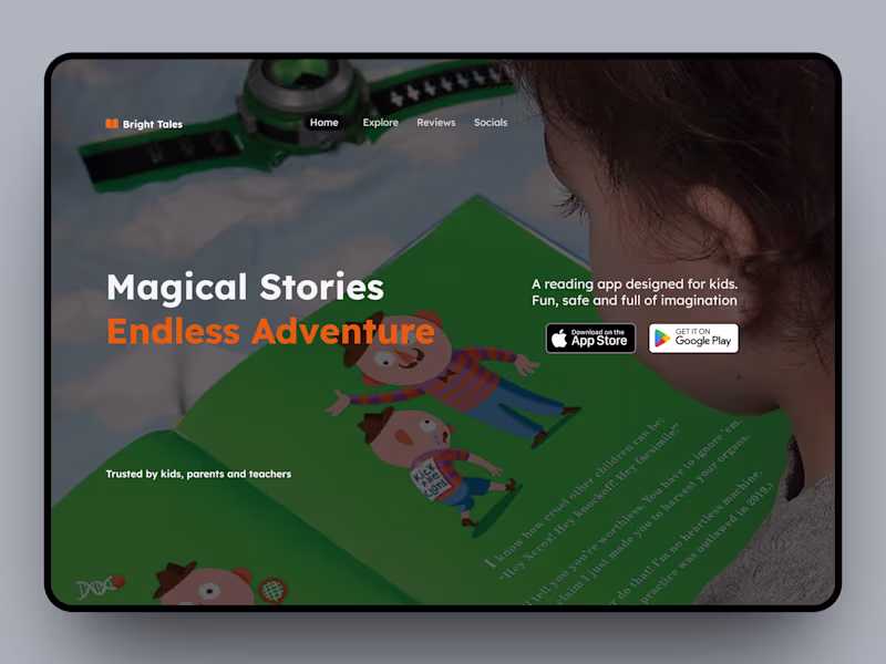 Cover image for High converting website design for a kids app