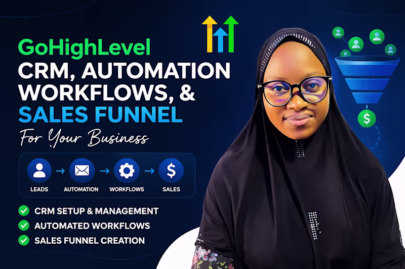 Cover image for GohighLevel CRM,Automation Workflows, Landing page, Sales Funnel