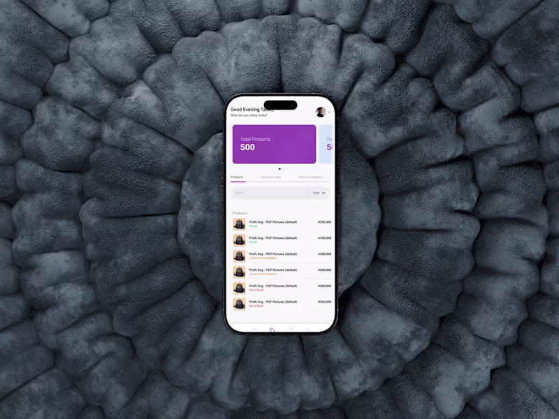 Cover image for Product Management App (Mobile UI Design)