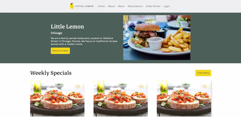 Cover image for Little Lemon Restaurant Website Development