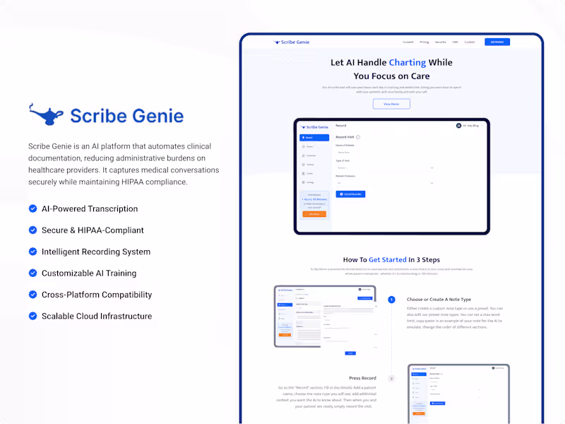Cover image for Scribe Genie – AI-Powered Clinical Documentation