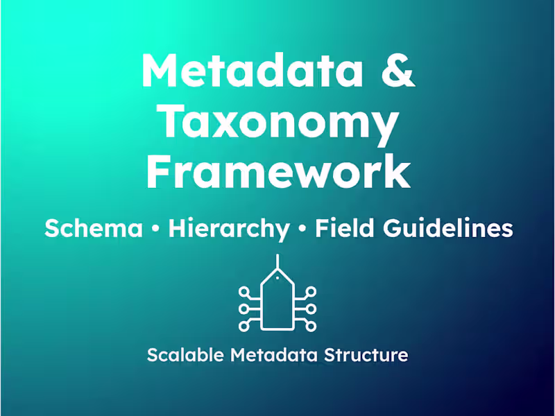 Cover image for Metadata Strategy & Taxonomy Design