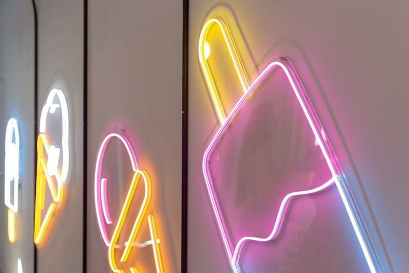 Cover image for Ice Cream Neon Sign and 7 Other Decorations For Your Dessert Sh…