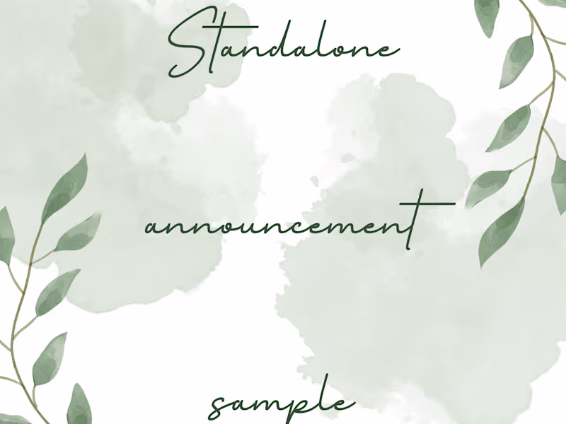 Cover image for Standalone announcement