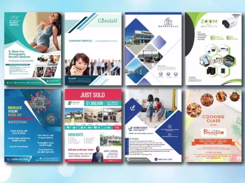 Cover image for Flyer, Brochure, and Graphic design