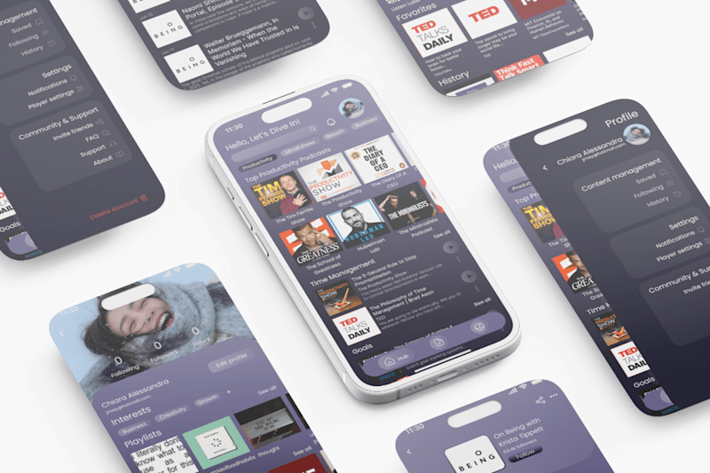 Cover image for Wavio | Educational Podcast App | Branding & UX/UI