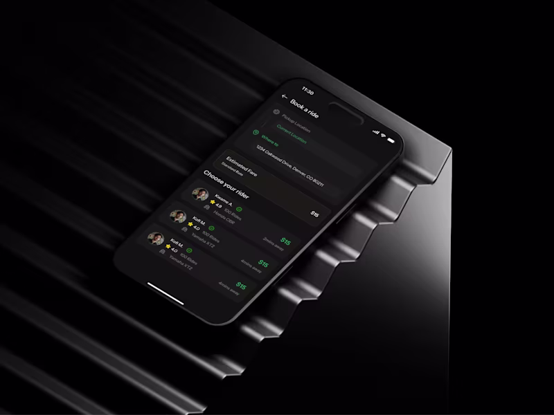 Cover image for I worked on a modern ride-hailing mobile app with a dark UI ...