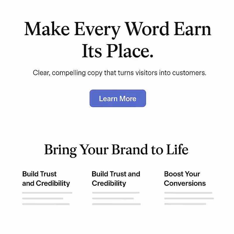 Cover image for Website Copy: “Make Every Word Earn Its Place” What I Did: W...