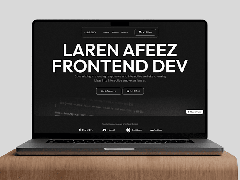 Cover image for Website Portfolio - Figma To Framer Development