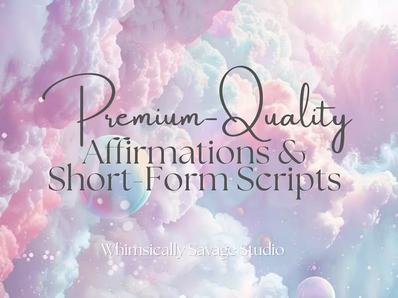 Cover image for Affirmations & Short Scripts - Feminine, Evocative Lines