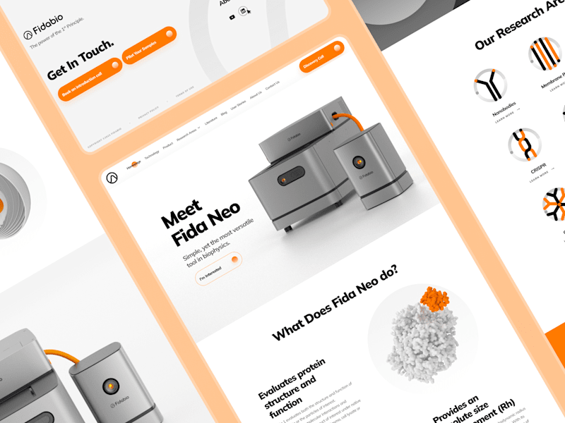 Cover image for fidabio: Future of Protein Analysis | Biotech Product Page UIUX