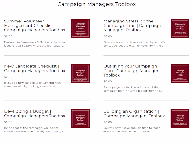 Cover image for Campaign Managers Toolbox - Free e-guides
