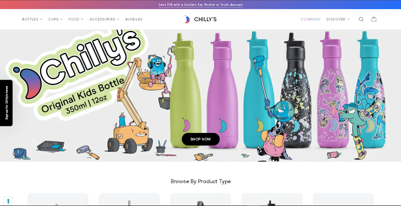 Cover image for Shopify Website Design For Ecommerce Business (Chilly's Bottles)