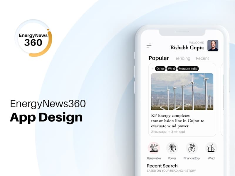 Cover image for EnergyNews360 Mobile App Design