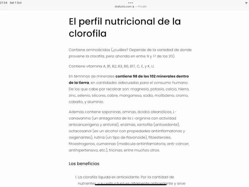 Cover image for Los beneficios de la clorofila, y los mejores suplementos del m…