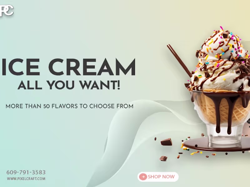 Cover image for Here! I Make Ice cream Banner for Buildboard....