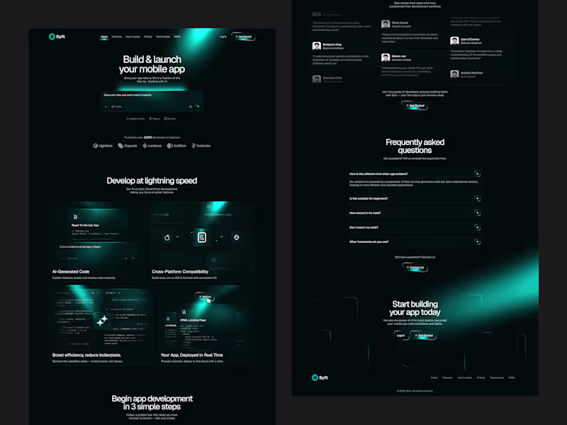 Cover image for Syft Landing Page Design