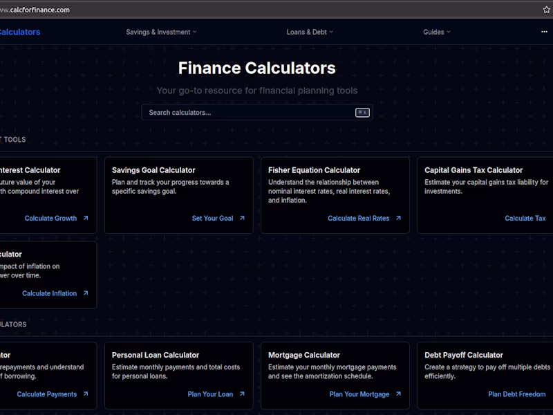 Cover image for CalcForFinance.com