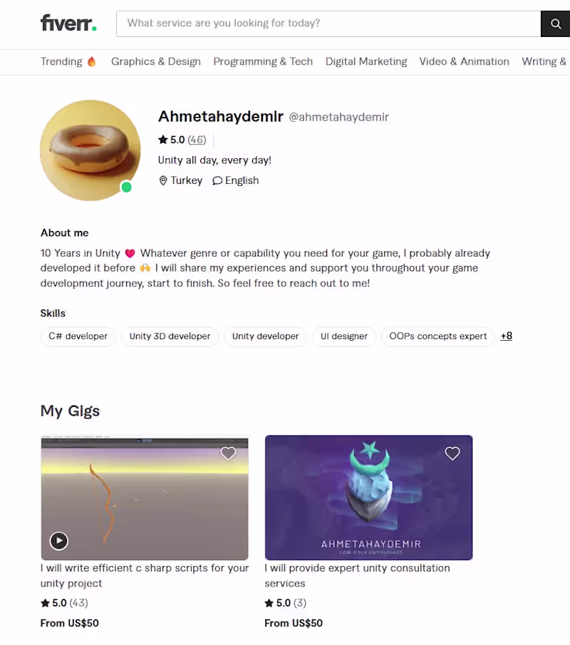 Cover image for Established Freelancer - Fiverr Profile