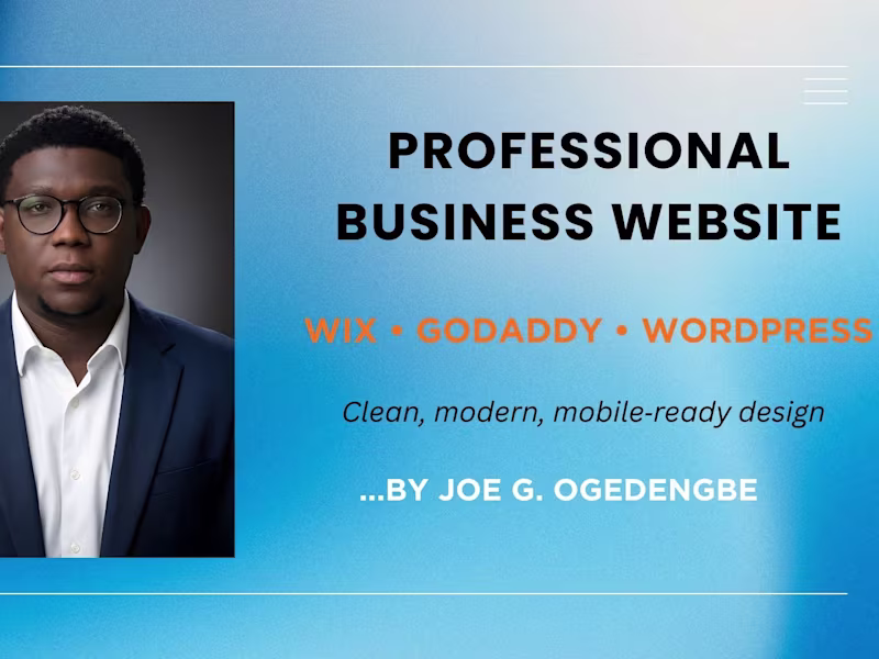 Cover image for Professional Business Website on Wix, GoDaddy, or Wordpress