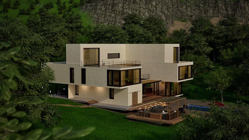 Cover image for MODERN SEASIDE VILLA (Full project Without AI)