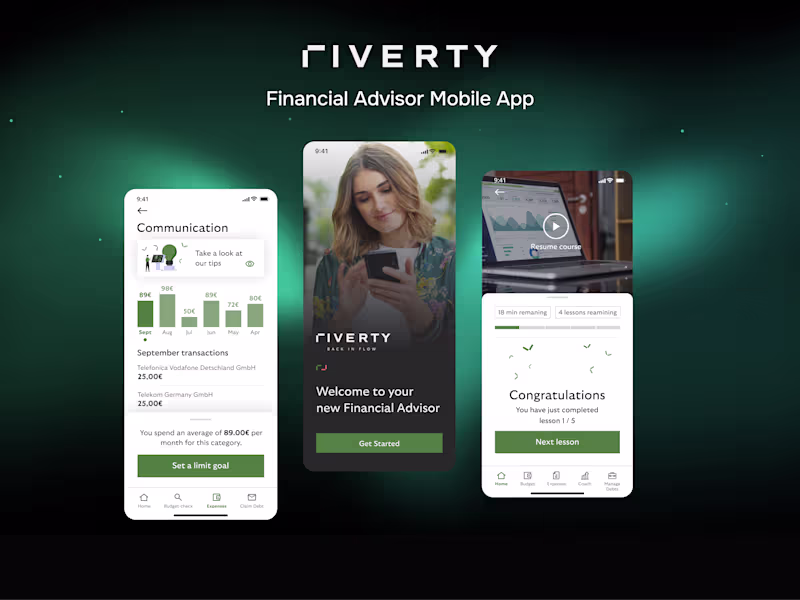 Cover image for Riverty - Financial advisor mobile app