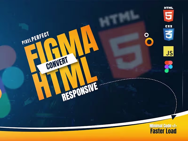 Cover image for I will convert psd to html, figma to html within 24 hours