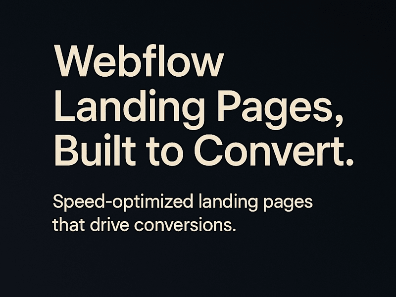 Cover image for Webflow Landing Page ↦ Design & Build for High-Growth SaaS